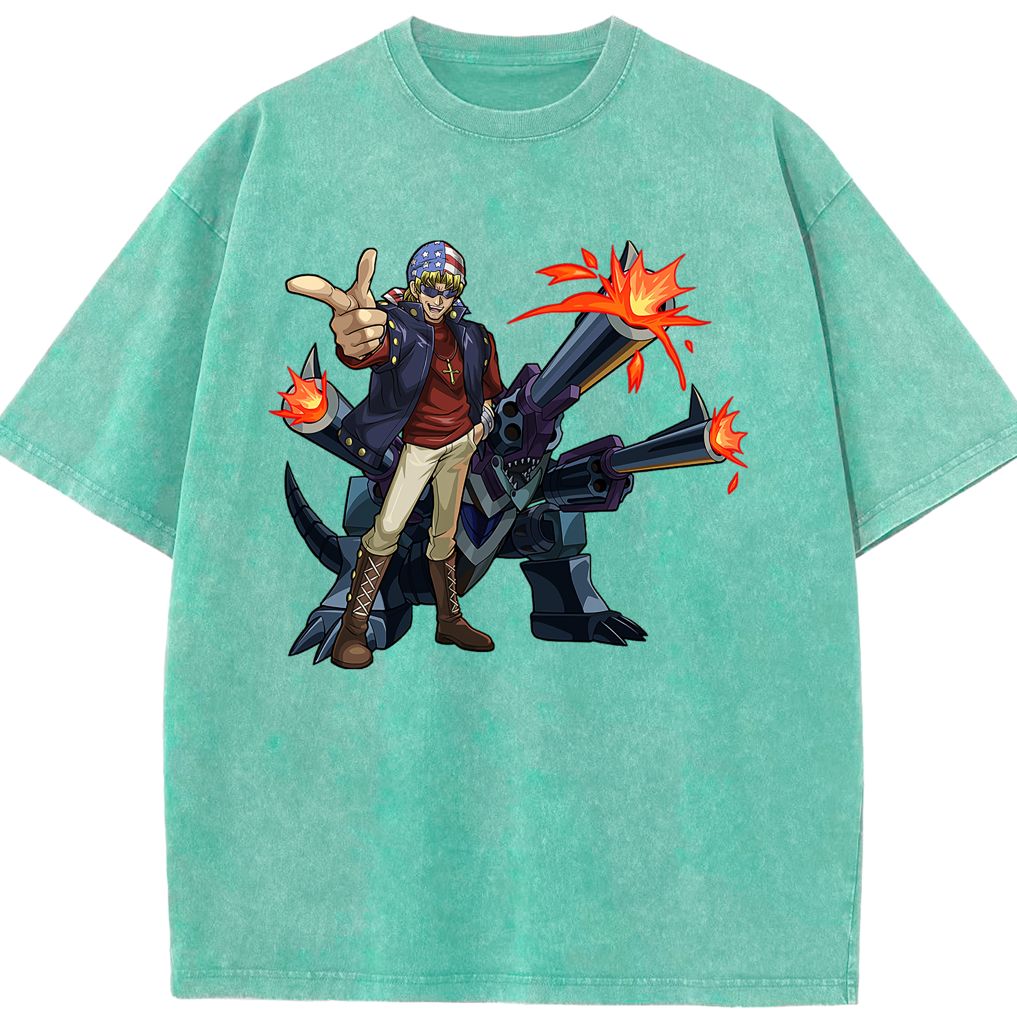 （画像用） 遊☆戯☆王 Yu-Gi-Oh! 綿100% ヴィンテージ風 半袖Tシャツ（フロントプリント）
